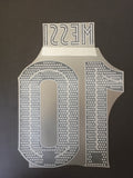 Name set Número Messi 10 FC Barcelona 2021-22 For home kit/Para la camiseta de local Supercopa/Copa del Rey Avery Dennison Player Issue