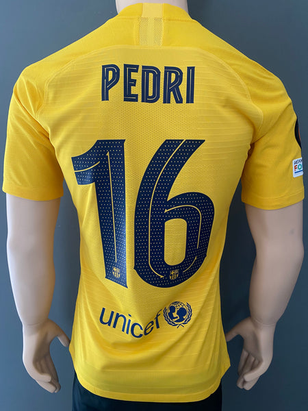 2021-2022 FC Barcelona Fourth Shirt Senyera Pedri Europa League Kitroom Player Issue Mint Condition Size M