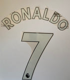 Name Set Número Ronaldo Manchester United 2021 2022 2023 Para la camiseta de local/for Home kit Premier League Avery Dennison