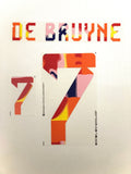 Set de nombre y número Kevin De Bruyne Bélgica 2022 Tomorrow land special edition