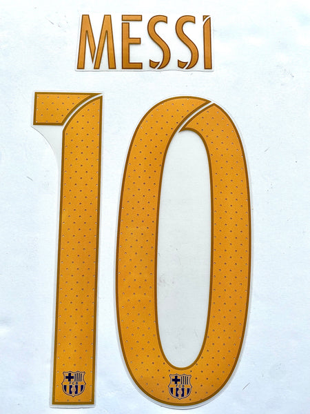 Name Set Número Messi 10 FC Barcelona 2015-17 For home kit Para la camiseta de local Avery Dennison Player Issue