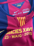 Jersey Nike FC Barcelona 2014-15 Local/Home Despedida Xavi Hernández LFP Dri-Fit BNWT