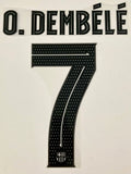 Name set Número Dembélé 7 FC Barcelona 2022-23 Para la tercera equipación/For third kit Champions League/Copa del Rey Avery Dennison Player Issue
