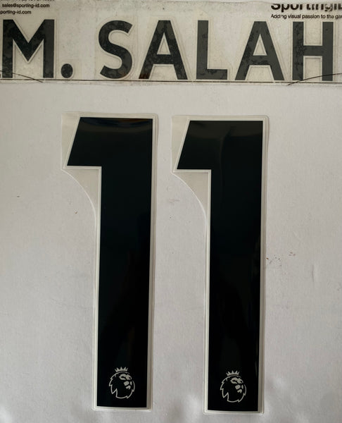 Name set Número Mohamed Salah 11 Liverpool FC 2020-22 Para la camiseta de visita/For away kit Premier League Avery Dennison