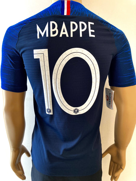 Jersey Francia 2018 Local, Versión jugador, name set Mbappe 10 Sporting iD