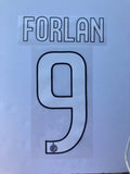 Name Set Número “Forlán 9” Inter de Milán 2011-12 Para camiseta de visita/for away kit Stilscreen
