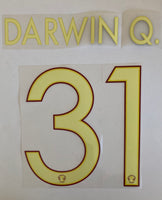Name set Número Darwin Quintero 31 Club América 2016-17 Centenario del club Para la camiseta de visita/for away kit SportingiD