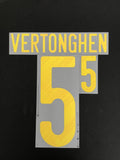 Name set Número “Vertonghen 5”  Selección Bélgica 2020 EURO 2020 Para la camiseta de local/for Home kit Dekographics
