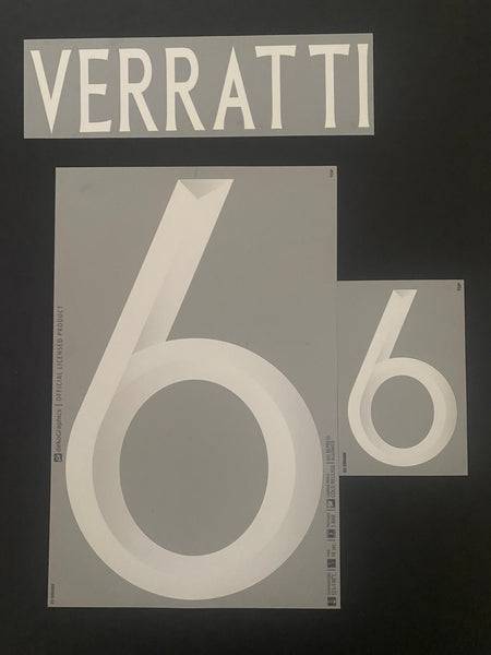 Name set Número Verratti 6 Selección Italia 2023 Para la camiseta de local/For Home kit Dekographics