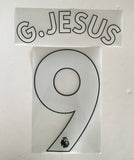 Name Set Número “G. Jesus 9”  Manchester City 2017-20 Para la camiseta de visita/for away kit Premier League SportingiD