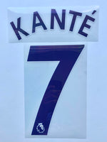 Name Set Número “Kanté 7”  Chelsea 2016-21 Para la camiseta de visita/for away kit Premier League SportingiD
