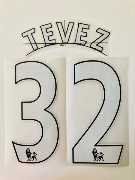 Name Set “Tevez 32” Manchester United and City 2007-2013 Home Premier League SportingiD