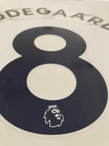 Name set Número Ødegaard 8 Arsenal FC 2021-23 Para la tercera equipación/For third kit Avery Dennison Player Issue
