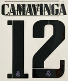 Name set Número Camavinga 12 Real Madrid CF 2022-23 Para la camiseta de local y visita/For home and away kits Champions League/Copa del Rey Avery Dennison Player Issue
