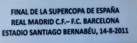 MDT Match Detail Oficial Final de la Supercopa de España 2011 Real Madrid Player Issue