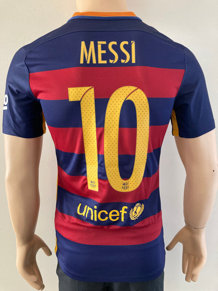 2015 2016 FC Barcelona Home Shirt Messi 10 Player Issue