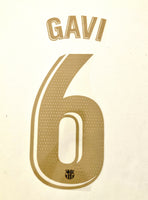 Name set Número Gavi 6 FC Barcelona 2022-23 Para la camiseta de local/For home kit La Liga Avery Dennison Player Issue
