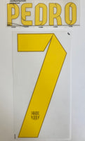 Name set Número Pedro 7 FC Barcelona 2012-14 For home kit/Para la camiseta de local Sipesa Player Issue