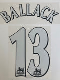 Name Set Número “Ballack 13”  Chelsea 2006-07 Para la camiseta de local/for Home kit Premier League SportingiD