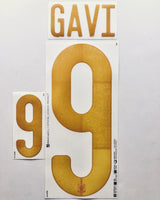 Name set Número “Gavi 9”  Selección España 2020 Nations League 2021 Para la camiseta de local/for Home kit Dekographics