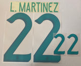 Lautaro Martínez argentina 2021 número versión jugador player issue name set away