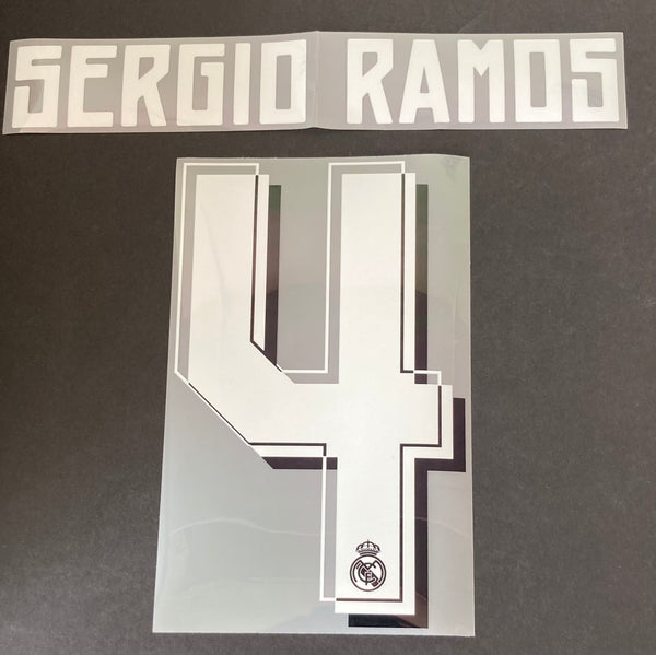 Name Set Número “Sergio Ramos 4”  Real Madrid 2015-16 Para la camiseta de visita y tercera/for Away and third kit SportingiD