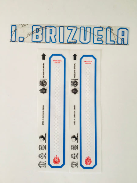 Name set Número I. Brizuela 11  Chivas Guadalajara 2019-20 Para la camiseta de local/for Home kit Cantón Merchandising