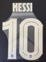 Name set Número Messi 10 FC Barcelona 2021-22 For home kit/Para la camiseta de local Supercopa/Copa del Rey Avery Dennison Player Issue
