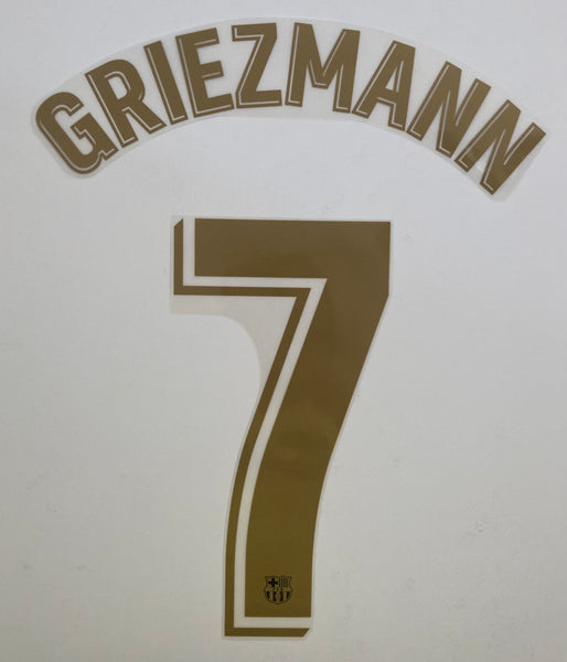 Name set Número Griezmann 7 FC Barcelona 2020-21 La Liga For away kit/Para la camiseta de visita Avery Dennison Fan