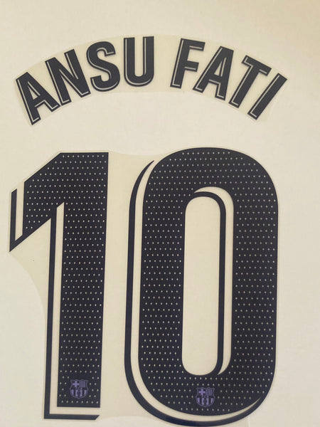 Set name de nombre y número Ansu Fati Barcelona 2021 - 2022 Visita V. jugador Player Issue Avery