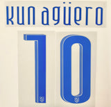 Name set Número Kun Agüero 10 Atlético de Madrid 2007-08 For home kit/Para la camiseta de local Sipesa