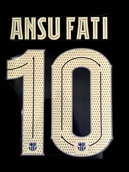 Name set Número Ansu Fati 10 FC Barcelona 2021-22 For home kit/Para la camiseta de local Copa del Rey/Supercopa Avery Dennison Player Issue