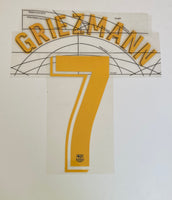 Name set Número Griezmann 7 FC Barcelona 2020-21 For home kit/Equipación de local La Liga Avery Dennison Fan