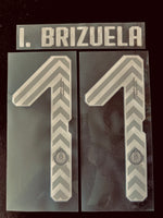 Name set Número I. Brizuela 11 Chivas Guadalajara 2018-19 Para la camiseta de visita/for away kit Cantón Merchandising