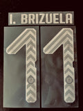 Name set Número I. Brizuela 11 Chivas Guadalajara 2018-19 Para la camiseta de visita/for away kit Cantón Merchandising