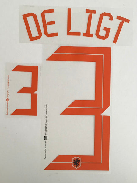 Name set Número De Ligt  Selección Holanda 2020 EURO 2020 Para la camiseta de visita/for away kit Polygraphic