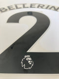 Name set Número Bellerín 2 Arsenal 2020-21 For away kit/Para la camiseta de visita Premier League Avery Dennison Player Issue