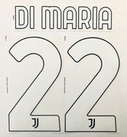 Name set Número Di María 22 Juventus 2022-23 For away kit/Para la camiseta de visita Dekographics Player Issue