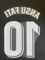 Set name de nombre y número Ansu Fati Barcelona 2021 - 2022 Visita V. jugador Player Issue Avery