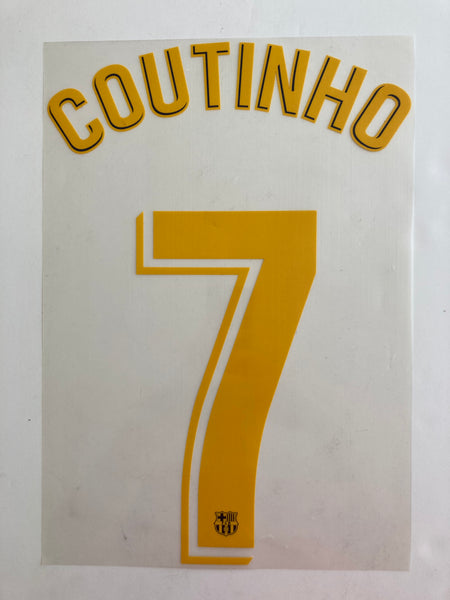 Set de nombre y número Barcelona 2018-19 Coutinho Local/ Home Fan version Avery Dennison