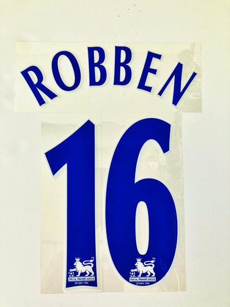 Name Set Número “Robben 16”  Chelsea 2004-07 Para la camiseta de visita/for away kit Premier League SportingiD