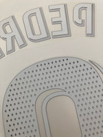 Name set Número Pedri 8 FC Barcelona 2022-23 For away kit/Para la camiseta de visita  La Liga Avery Dennison Player Issue