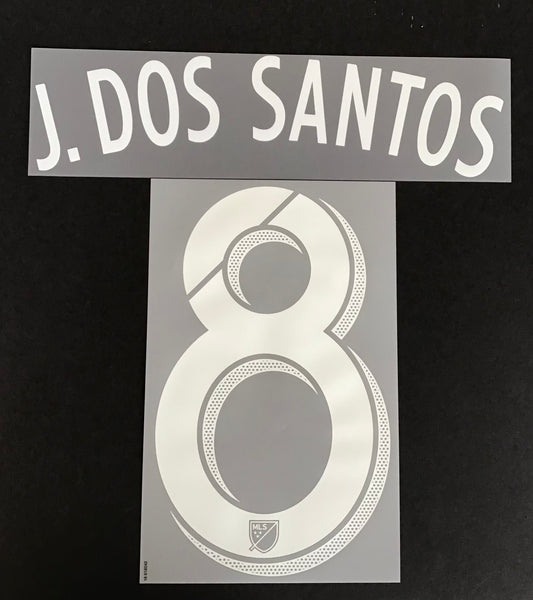 Name set Número “J. Dos Santos 8” LA Galaxy MLS 2017-21 Para la camiseta de visita/for away kit