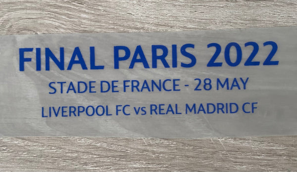 Match Detail MDT Final UEFA Champions League Paris 2022 Real Madrid CF Kitroom Player Issue