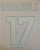 Name Set Número “Immobile 17”  S. S. Lazio 2021-22 Para la camiseta de local/for Home kit Stilscreen