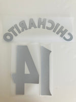 Name Set Número “Chicharito 14”  Manchester United 2012-15 Para la camiseta de local/for home kit Premier League SportingiD