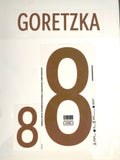Name set Número Goretzka 8 Selección Alemania 2022 Para la camiseta de visita/For away kit Qatar WC DekoGraphics