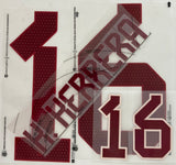 Name set Número Héctor Herrera 16 Selección Nacional de México 2022 For away kit/Para la camiseta de visita Mundial de Qatar Cantón Merchandising/Dekographics Kitroom Player Issue