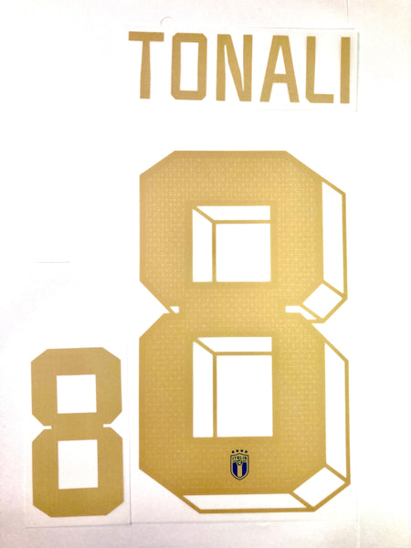 Name set Número Tonali 8 Selección Italia 2022 Para la camiseta de local/For home kit Stilscreen