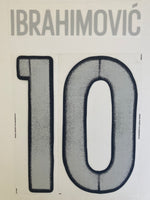 Name set Número “Ibrahimović 10” Suecia EURO 2016 Para la camiseta de visita/for away shirt Dekographics